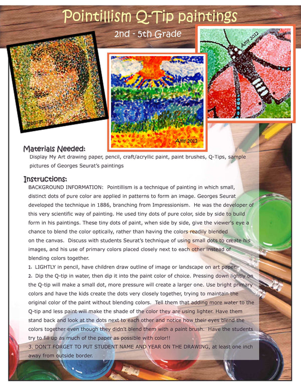 2 Pointalism Q-tip Paintings