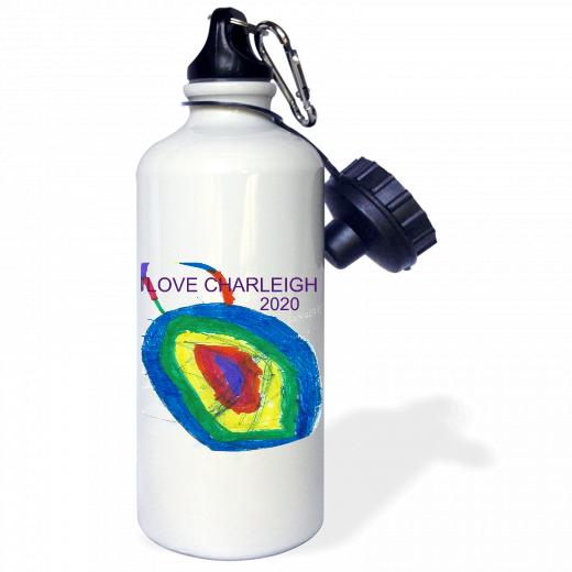 21oz Stainless Steel Water Bottle with 2 caps and 1 clip