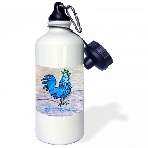 21oz Stainless Steel Water Bottle with 2 caps and 1 clip