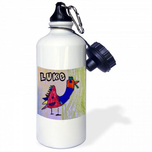 21oz Stainless Steel Water Bottle with 2 caps and 1 clip