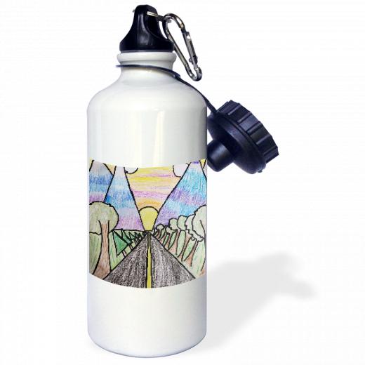 21oz Stainless Steel Water Bottle with 2 caps and 1 clip