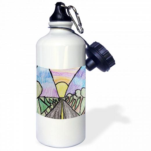 21oz Stainless Steel Water Bottle with 2 caps and 1 clip