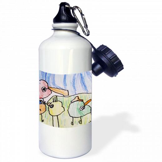21oz Stainless Steel Water Bottle with 2 caps and 1 clip
