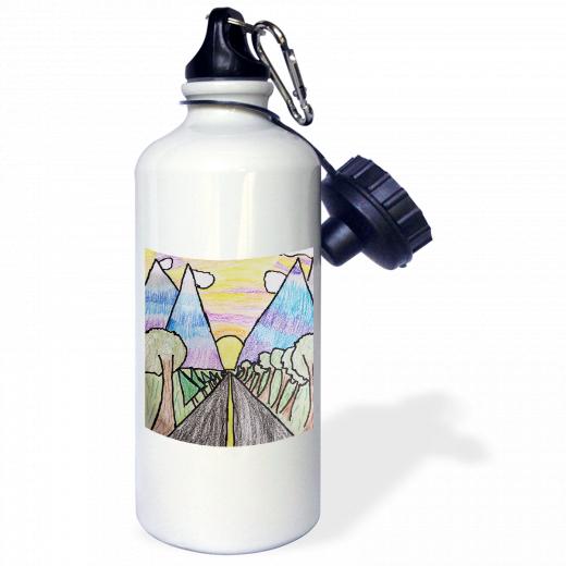 21oz Stainless Steel Water Bottle with 2 caps and 1 clip