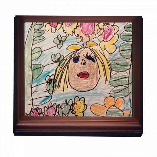 Wood & Ceramic Trivet with 6″ tile