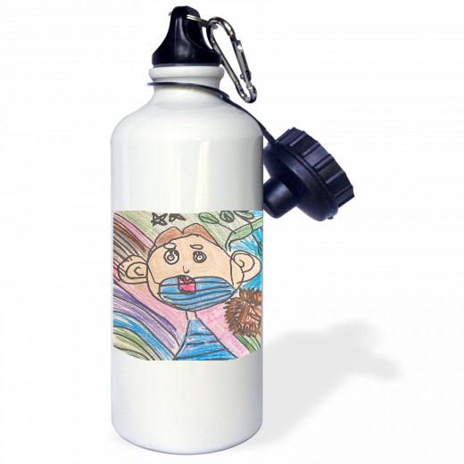 21oz Stainless Steel Water Bottle with 2 caps and 1 clip