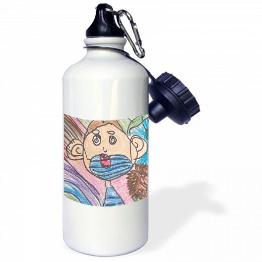 21oz Stainless Steel Water Bottle with 2 caps and 1 clip