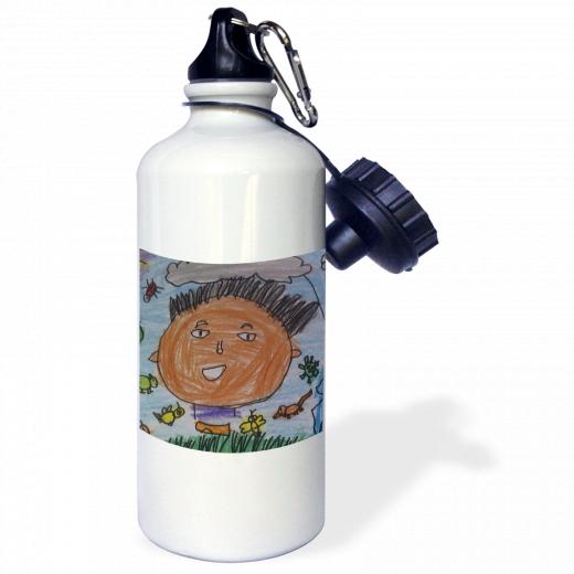 21oz Stainless Steel Water Bottle with 2 caps and 1 clip