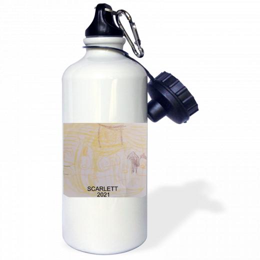 21oz Stainless Steel Water Bottle with 2 caps and 1 clip