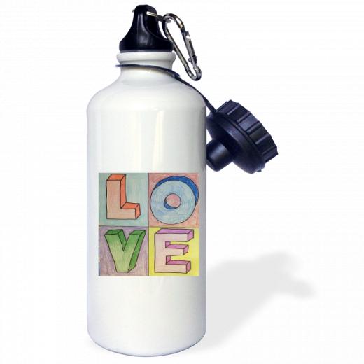 21oz Stainless Steel Water Bottle with 2 caps and 1 clip